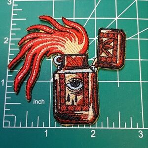 2/$10 Embroidered Trippy Flame Lighter Patch